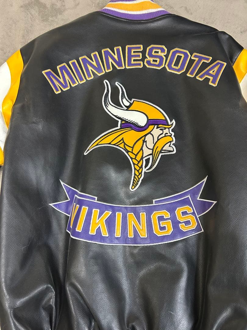 NFLミネソタ.バイキングス　フェイクレザースタジアムジャケット