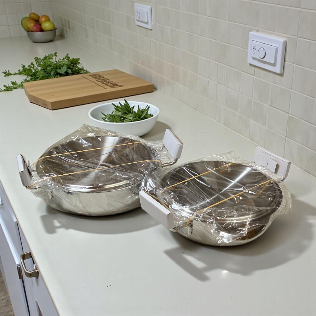 宮崎製作所 ジオプロダクト 浅型両手鍋 25㎝ 浅型両手鍋 22㎝ 2点セット