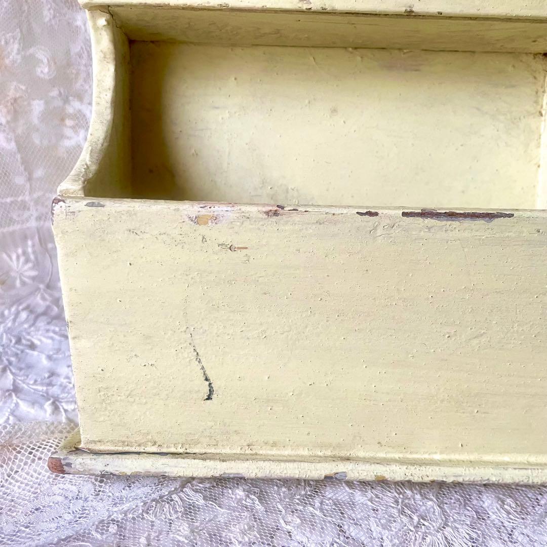 木製レターラック　ポストカードホルダー　オリジナルペイント　フランスアンティーク