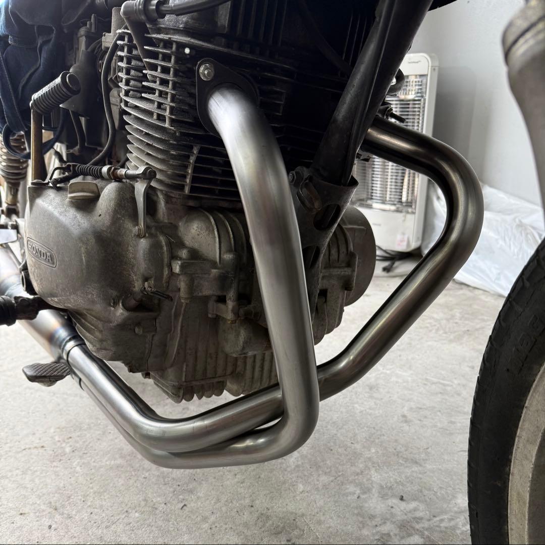 小鉄管/CB250T/400T/メガホンマフラー120φ/黒鉄/新品未使用品/