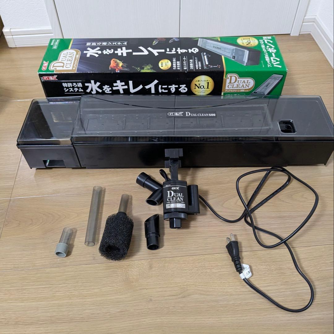 GEX水槽セット 60cmLOW水槽上部フィルター エアーポンプ スリムライト等