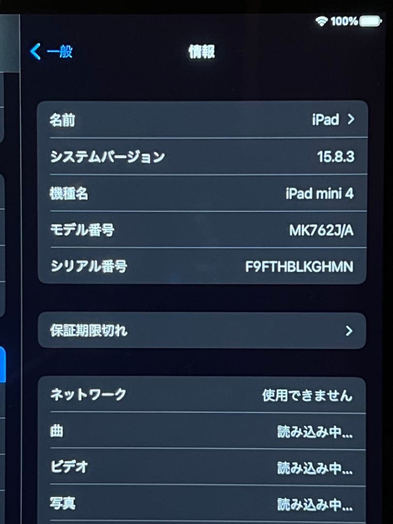 iPad mini4　wi-fi+Cellular　128GB