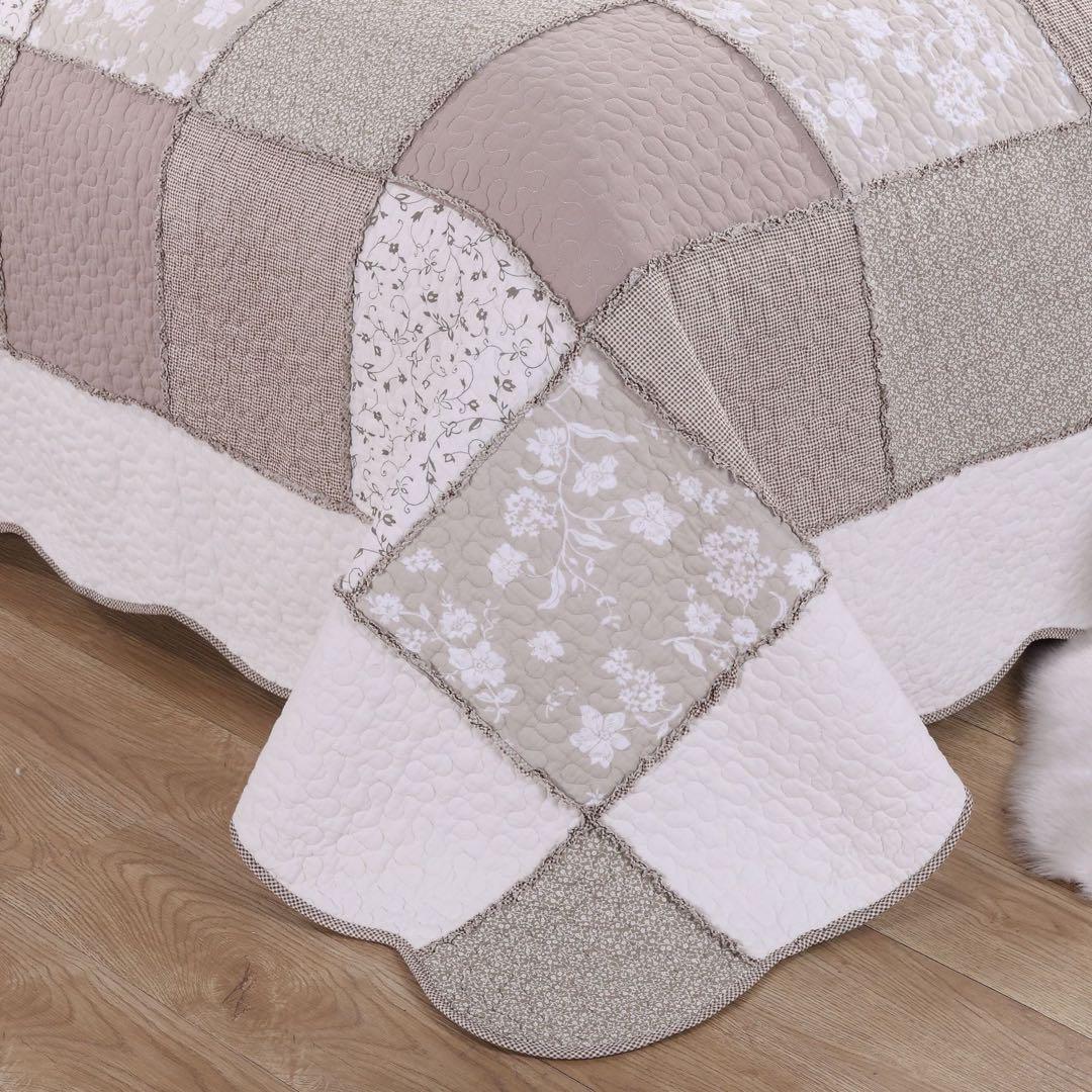 キルトベッドカバー3点セット綿マルチカバー キルティング 2745