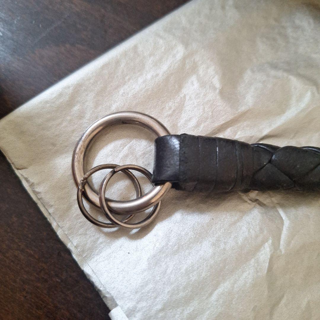 BOTTEGA VENETA 編み込みレザー キーホルダー