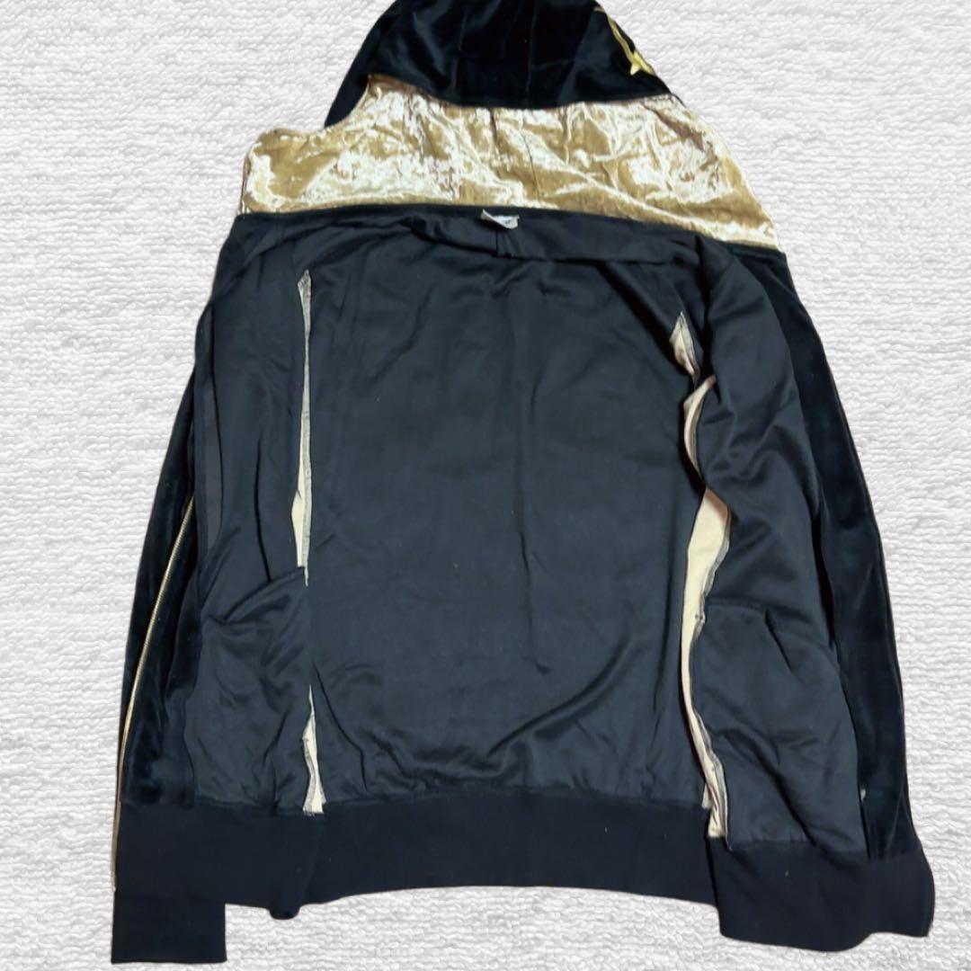 レア✨24カラッツ ベロア ジャージ セットアップ ブラック × ゴールド XL