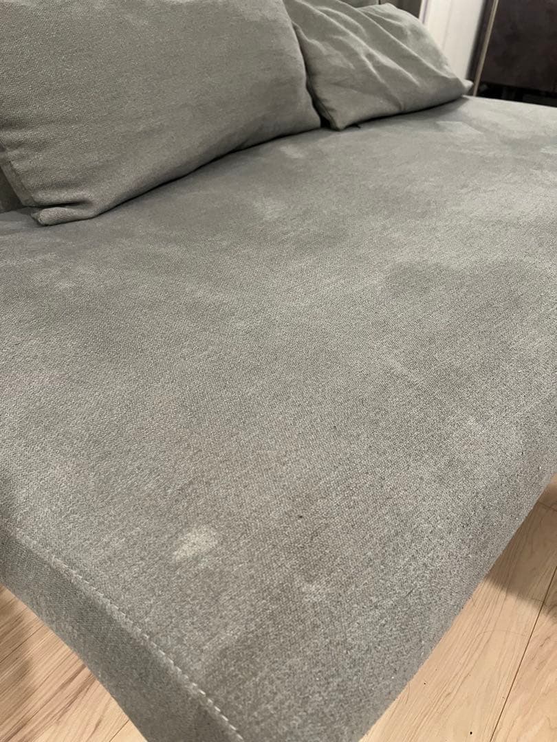 【にこにこ】ニトリ2人用布張りソファ (ポーション2KD GY)