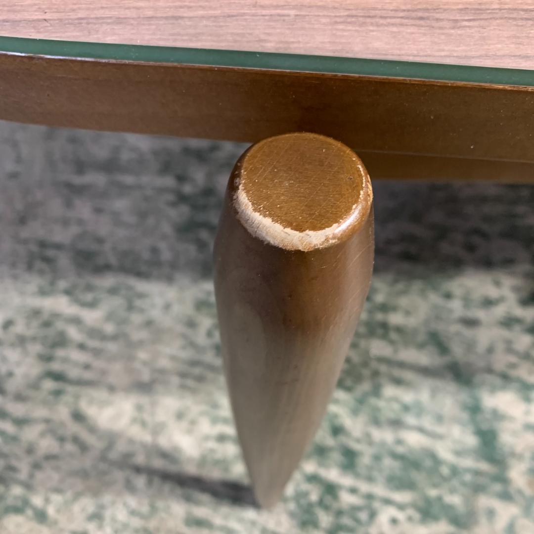 K658 富士ファニチア コーヒーテーブル ガラス天板 ブラウン