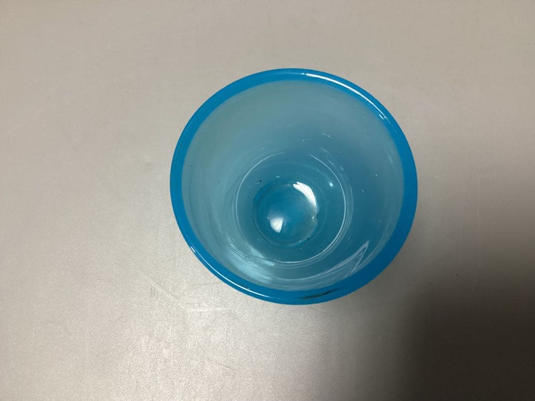 すみれ　青ガラス　なつめ形　ウランガラス　氷コップ　(検) 和ガラス