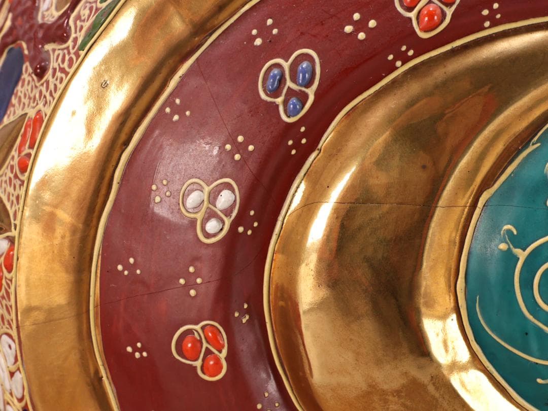 BK200　九谷焼　八幡窯　松鶴乃図　御小槌　金運　財運　開運　商売繁盛　置物