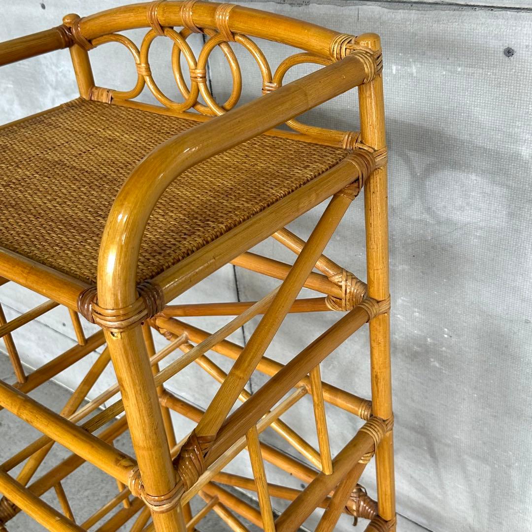 ⭐️即決価格⭐️ラタン 籐家具 5段チェスト　ランドリーラック キャスター付