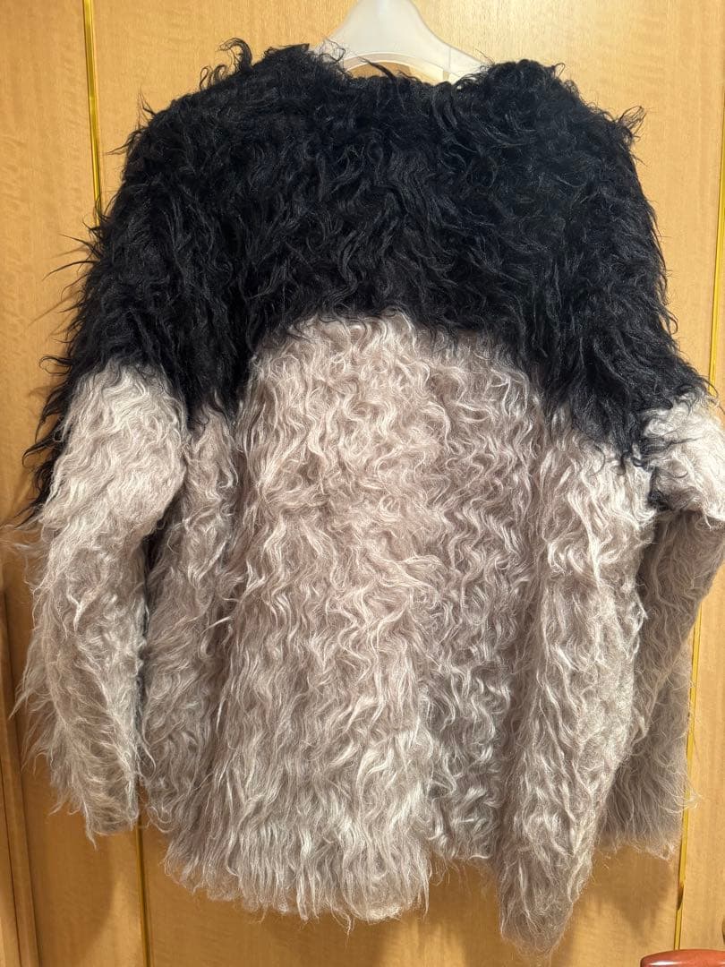 CLANE バイカラーシャギーニットカーディガン