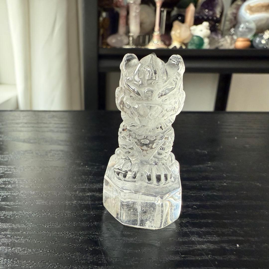 【❣️❣️❣️Aceth】天然石水晶の麒麟　置物　彫物NO.011904