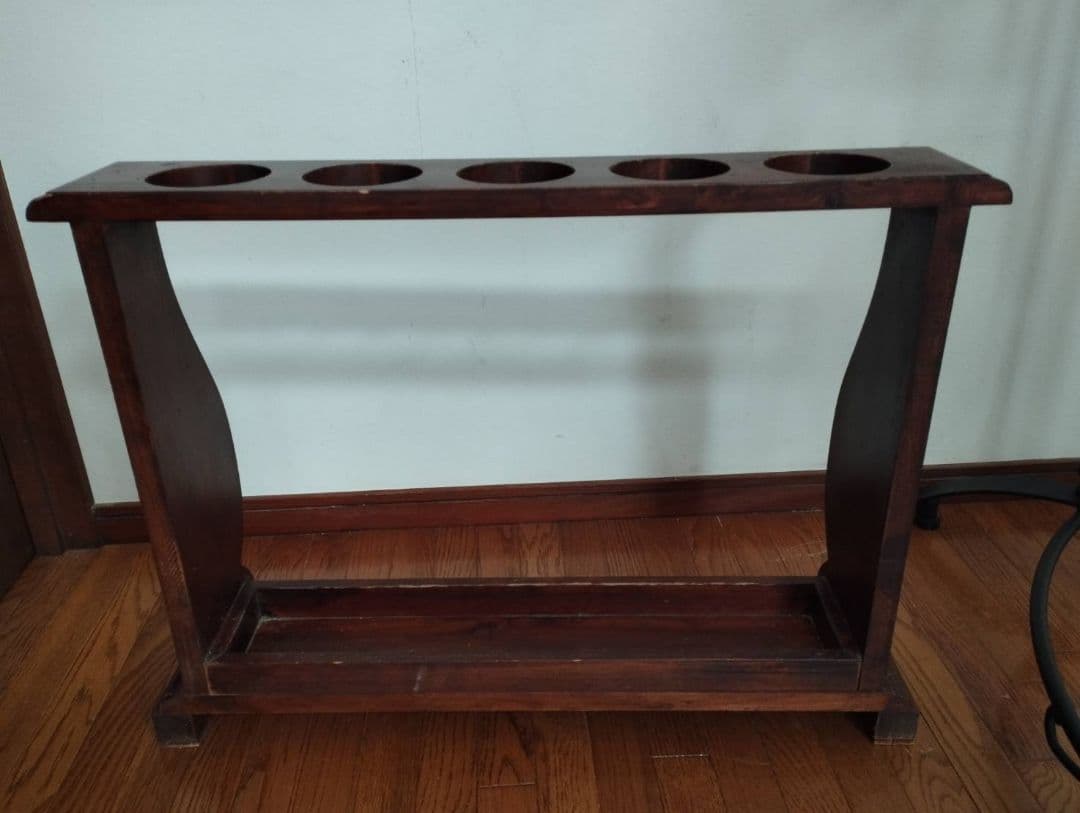 アンティーク調 虫食い加工 傘立て マホガニー無垢板