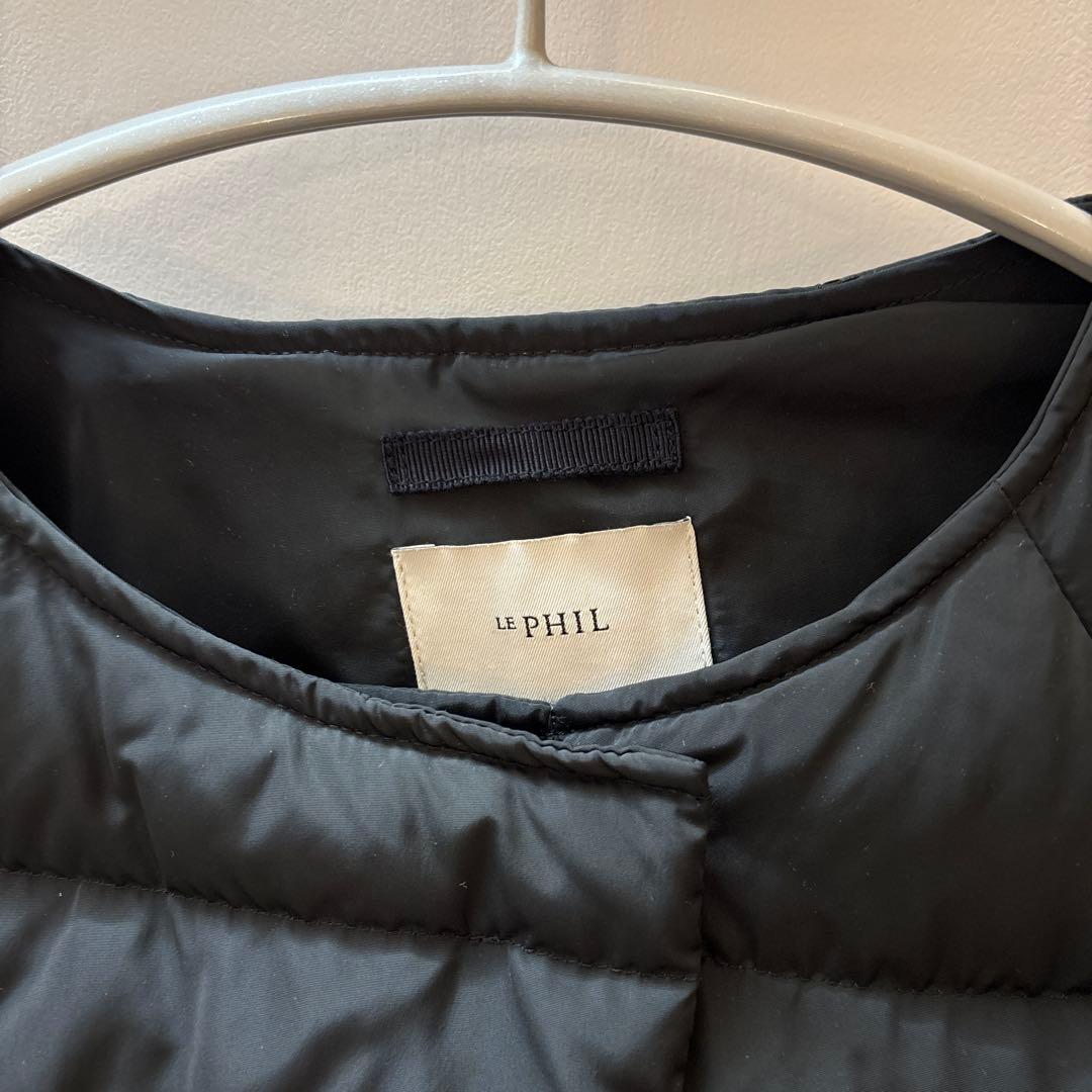 LE PHIL ルフィル パッフィーダウン ケープ ポンチョ 黒 0
