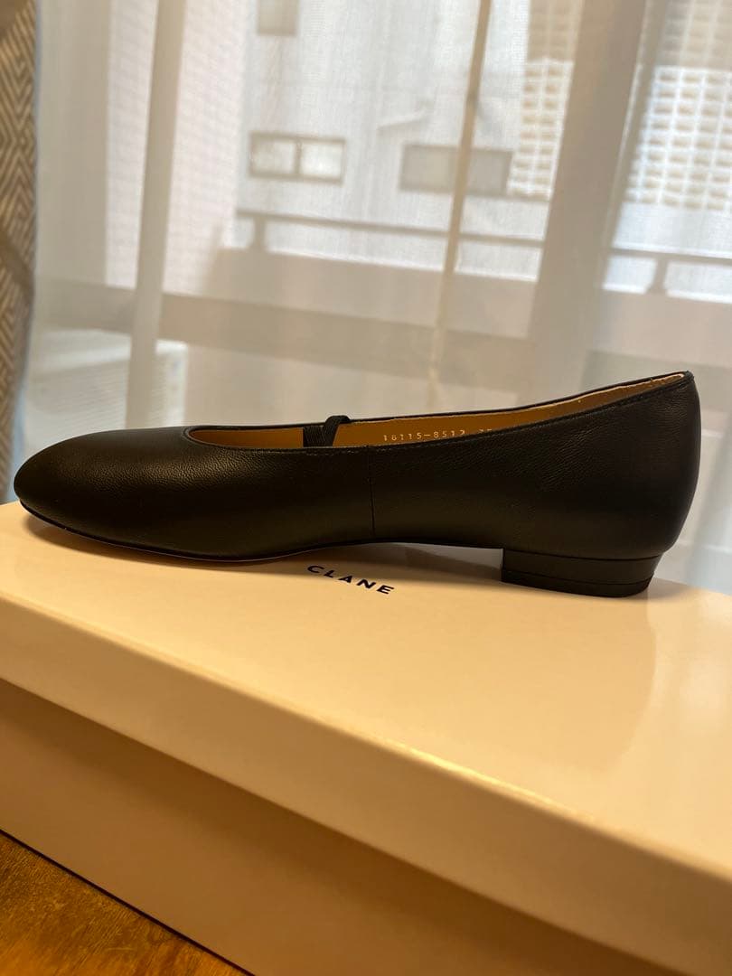 オブリークトウ フラットバレエシューズ 37サイズ ブラック