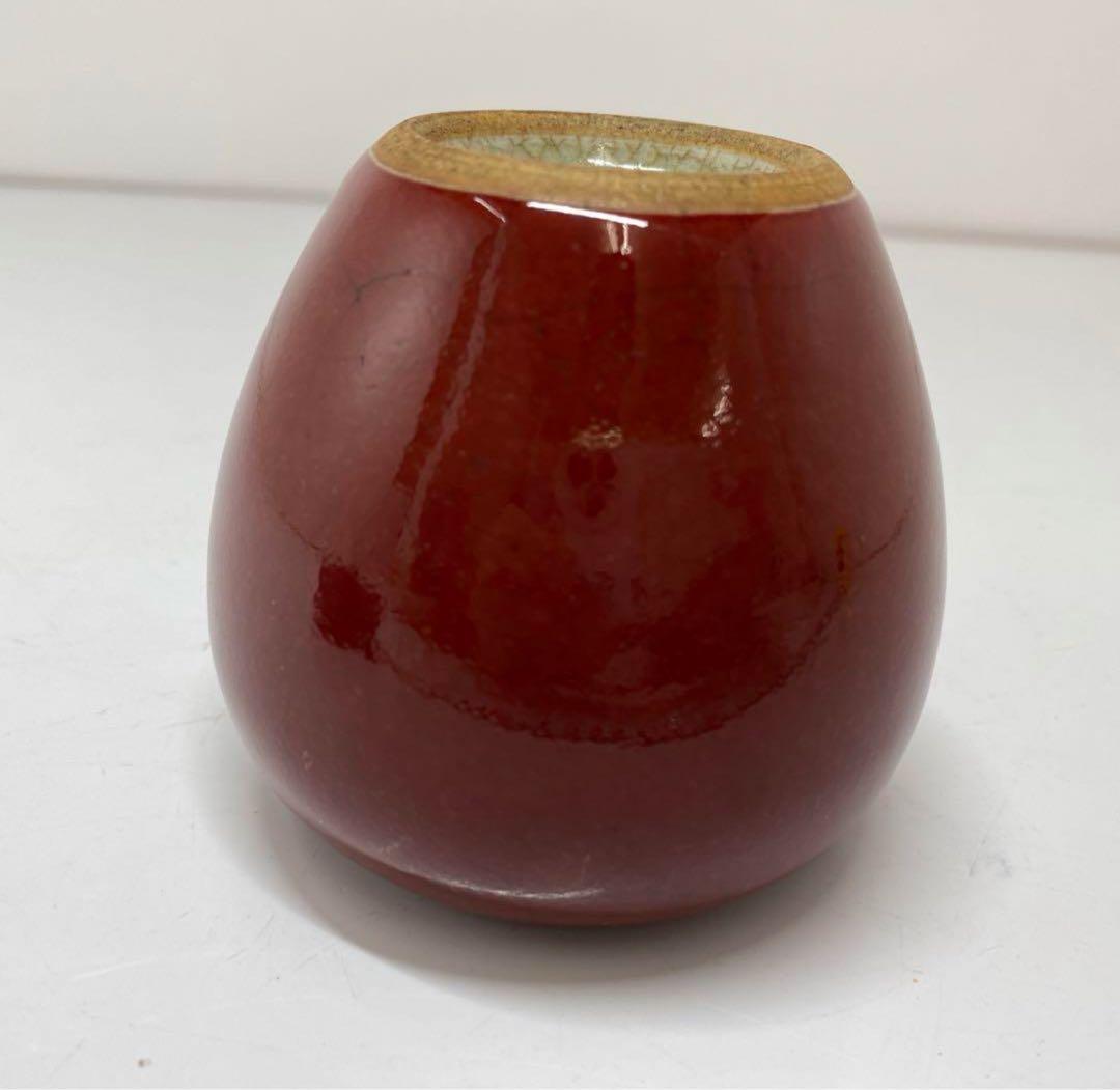 中国古玩　辰砂釉　小壺