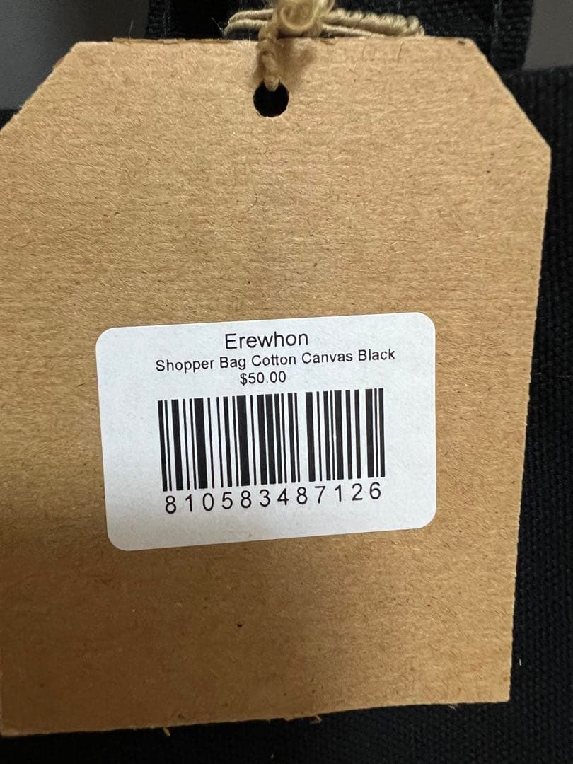 EREWHON エレウォン キャンバストート エコトート バッグ 黒