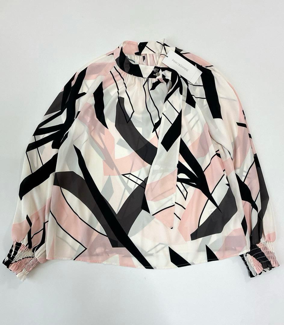 タグ付未使用 ジオメトリックアートプリントブラウス PINKY&DIANNE