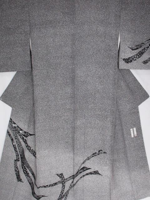 着用少ない！たたき染め＊金彩＊刺繡＊白＆黒＊作家物＊訪問着＊１６１ｃｍ＊裄６５