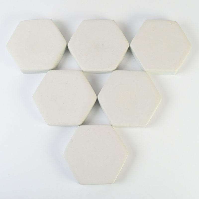 和食器　茶懐石　倶門窯　瀧田項一作　上絵六角皿揃　六客　共箱　M　9886