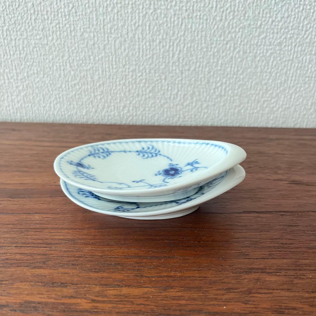 ロイヤルコペンハーゲン ブルーフルーテッドプレイン 豆皿 バターパット　2枚