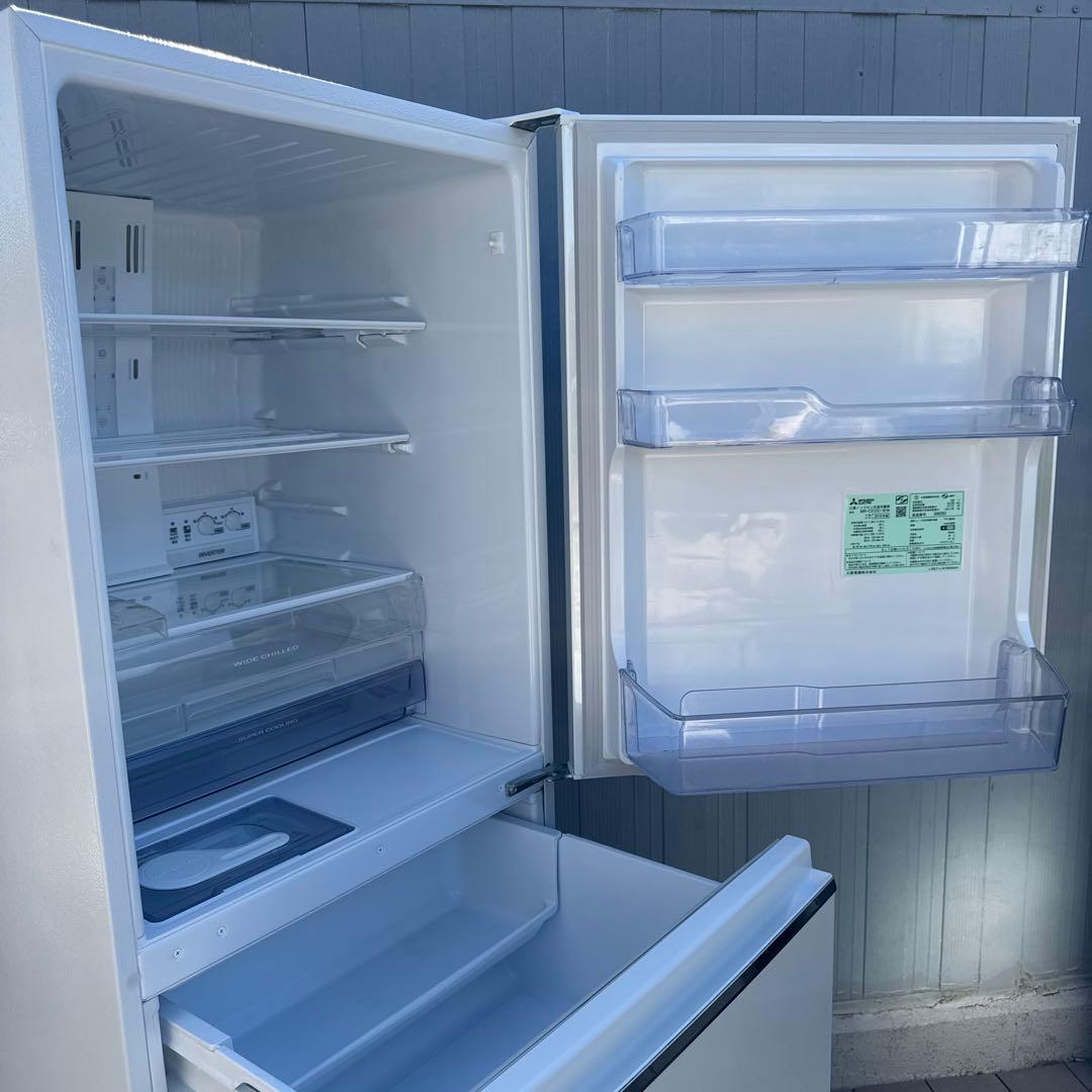 MITSUBISHI 2018年製 3ドア冷蔵庫330L 右開き パールホワイト