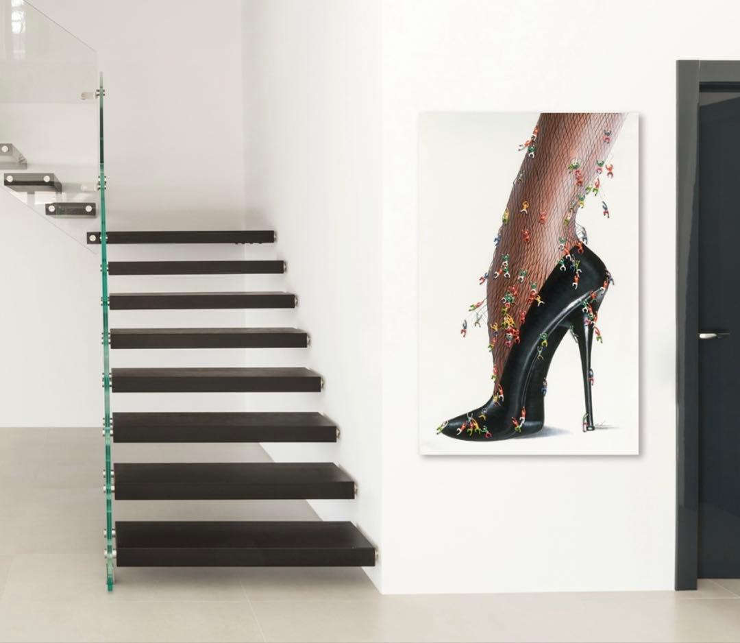アート作品 ハイヒールと美脚　油絵　フランフラン カッシーナ ACTUS