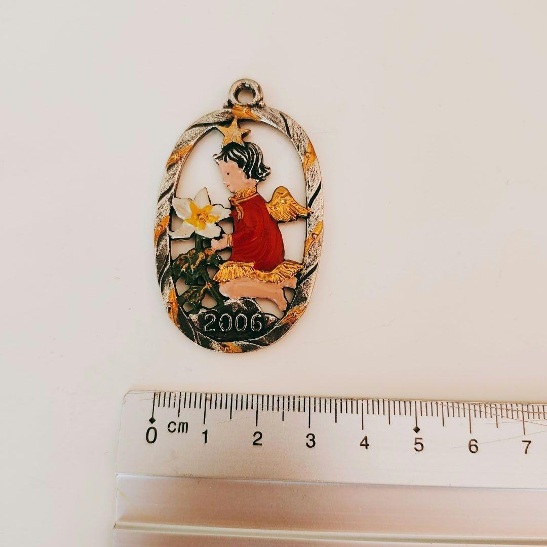 ドイツ クリスマスオーナメント　ピューター　ハンドペイント両面塗り　4個セット