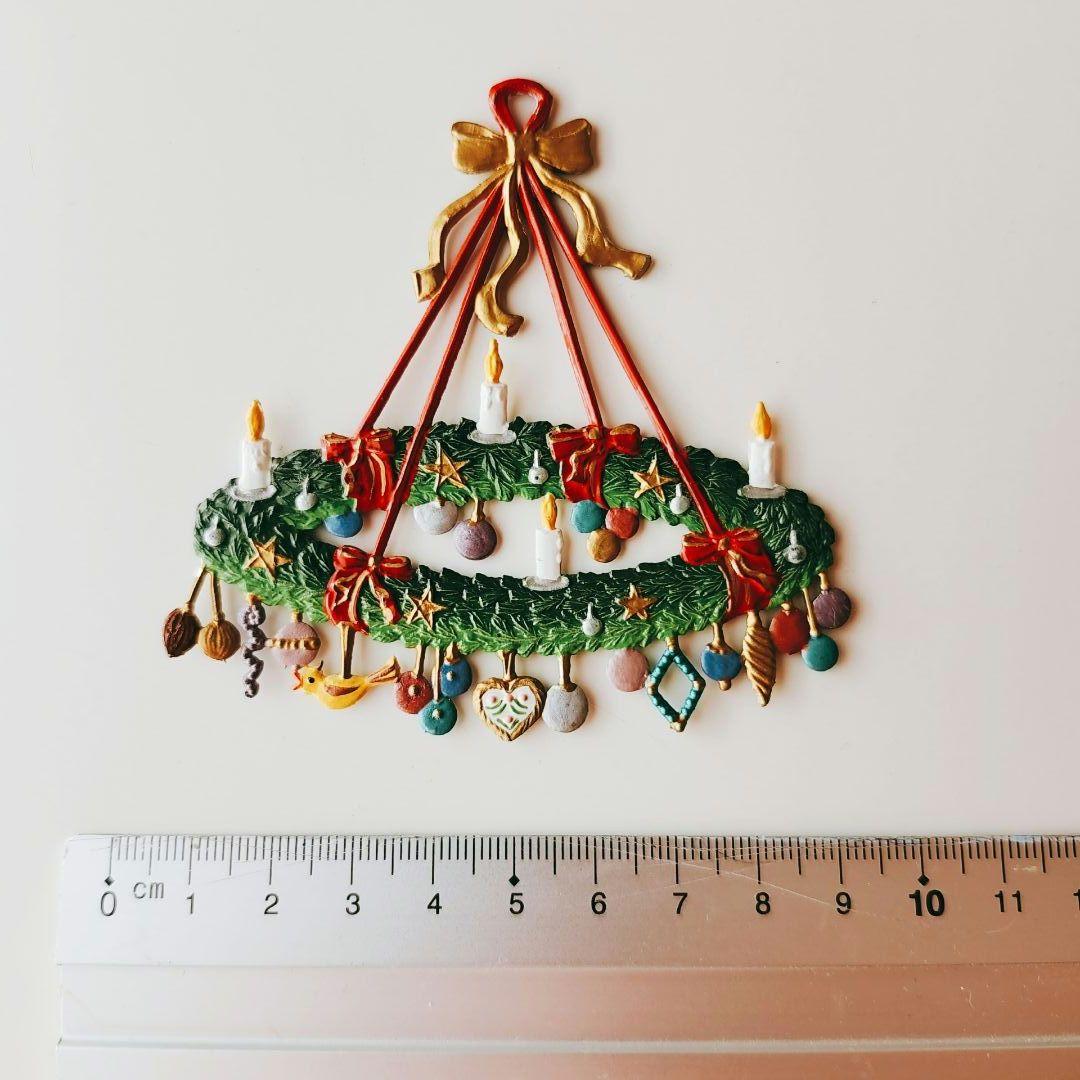 ドイツ クリスマスオーナメント　ピューター　ハンドペイント両面塗り　4個セット