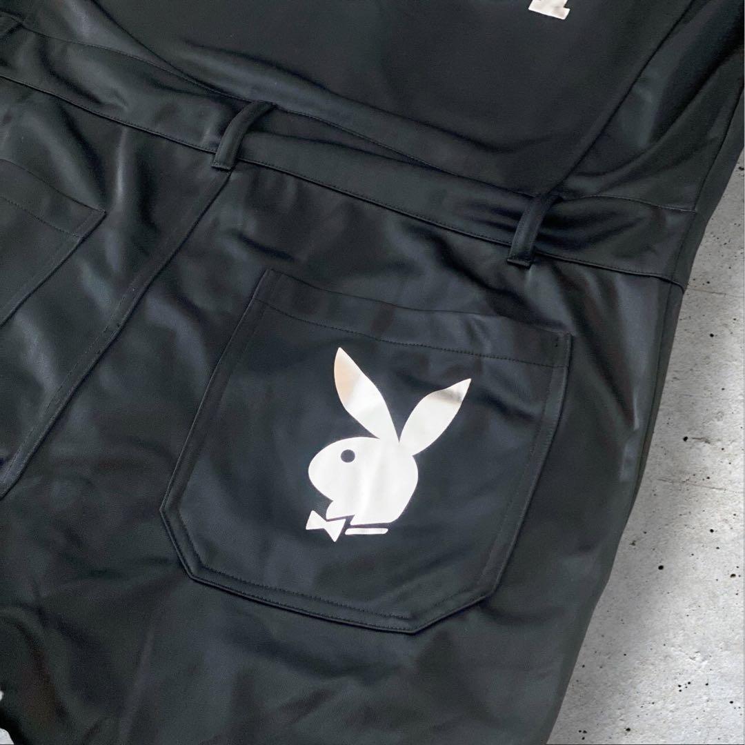 【美品】プレイボーイ　つなぎ カバーオール　バックプリント シルバー　【L】