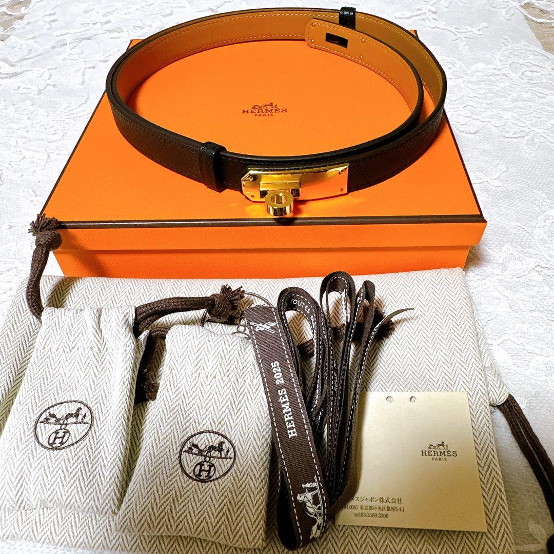 ❣️新品未使用❣️エルメスケリーベルト　ノワール　G金具　K刻印