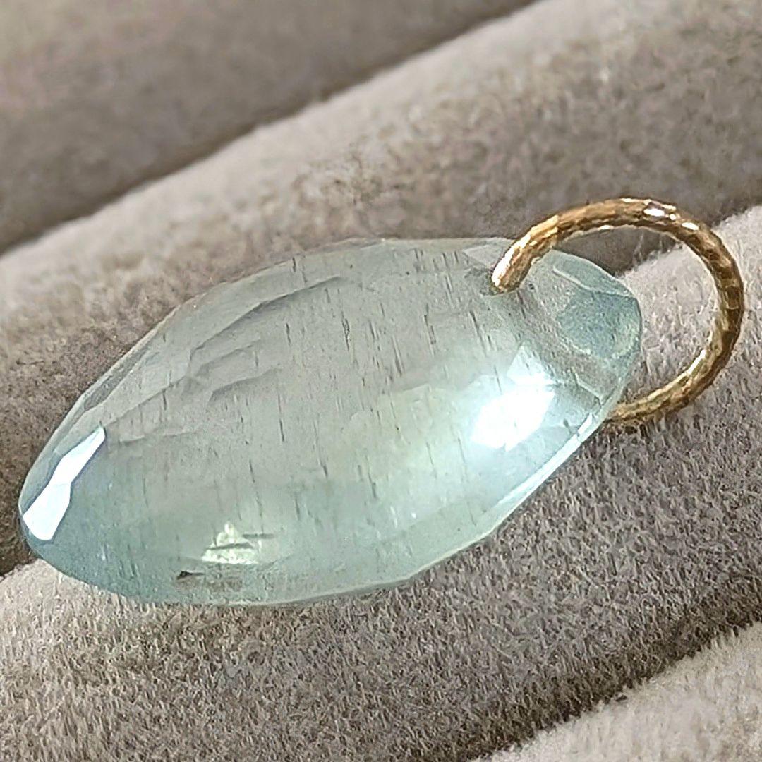 ♢miyumiyu♢K18 大粒アクアマリン ネックレスチャーム