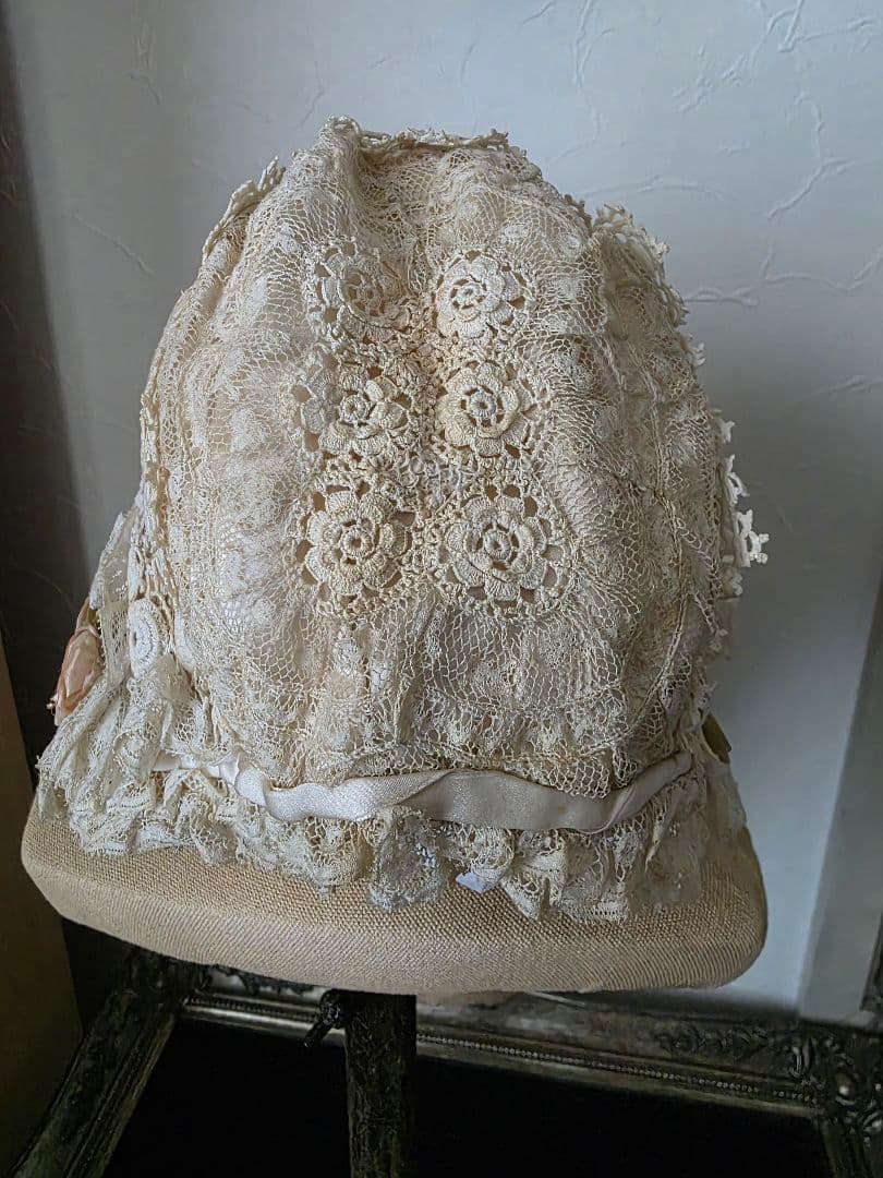 アンティーク　レース　ベビーボンネット