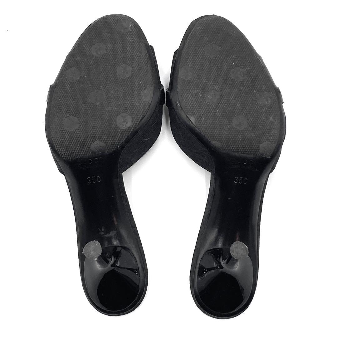 【良品】グッチ ホースビット サンダル ミュール サイズ35 GG ブラック