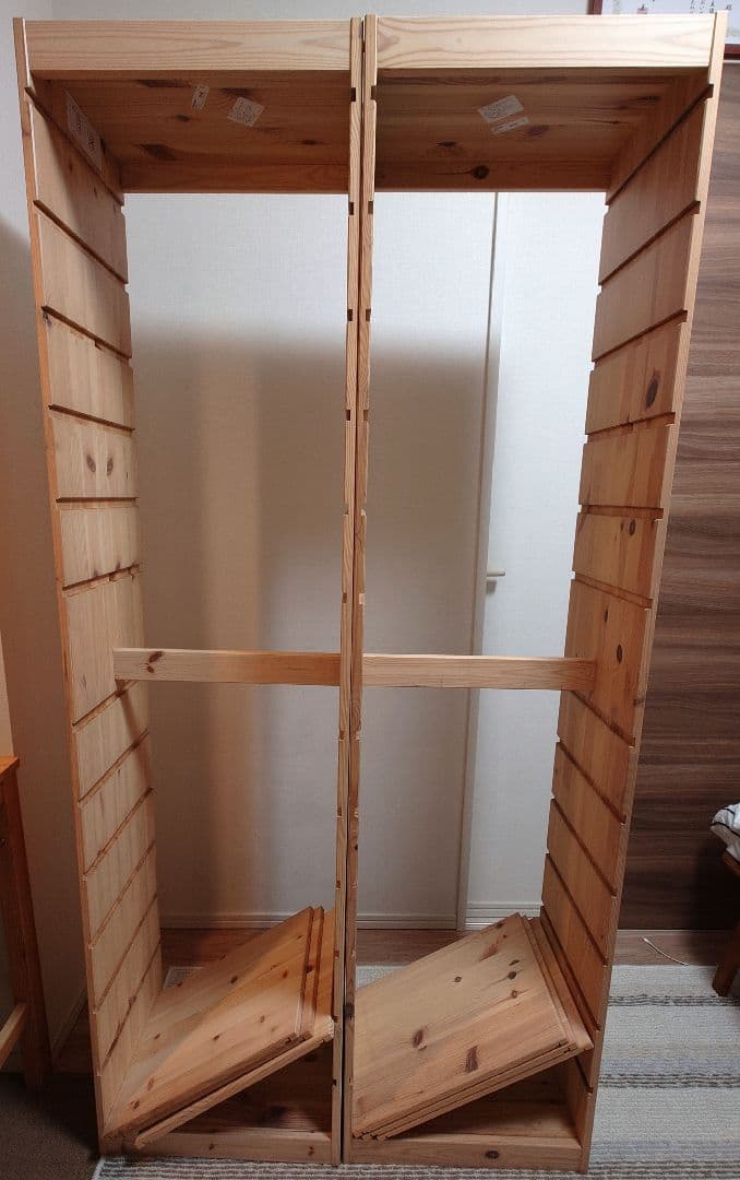 【引取限定、東京】イケア トロファスト 木製ラック パイン材 2個セット 棚板