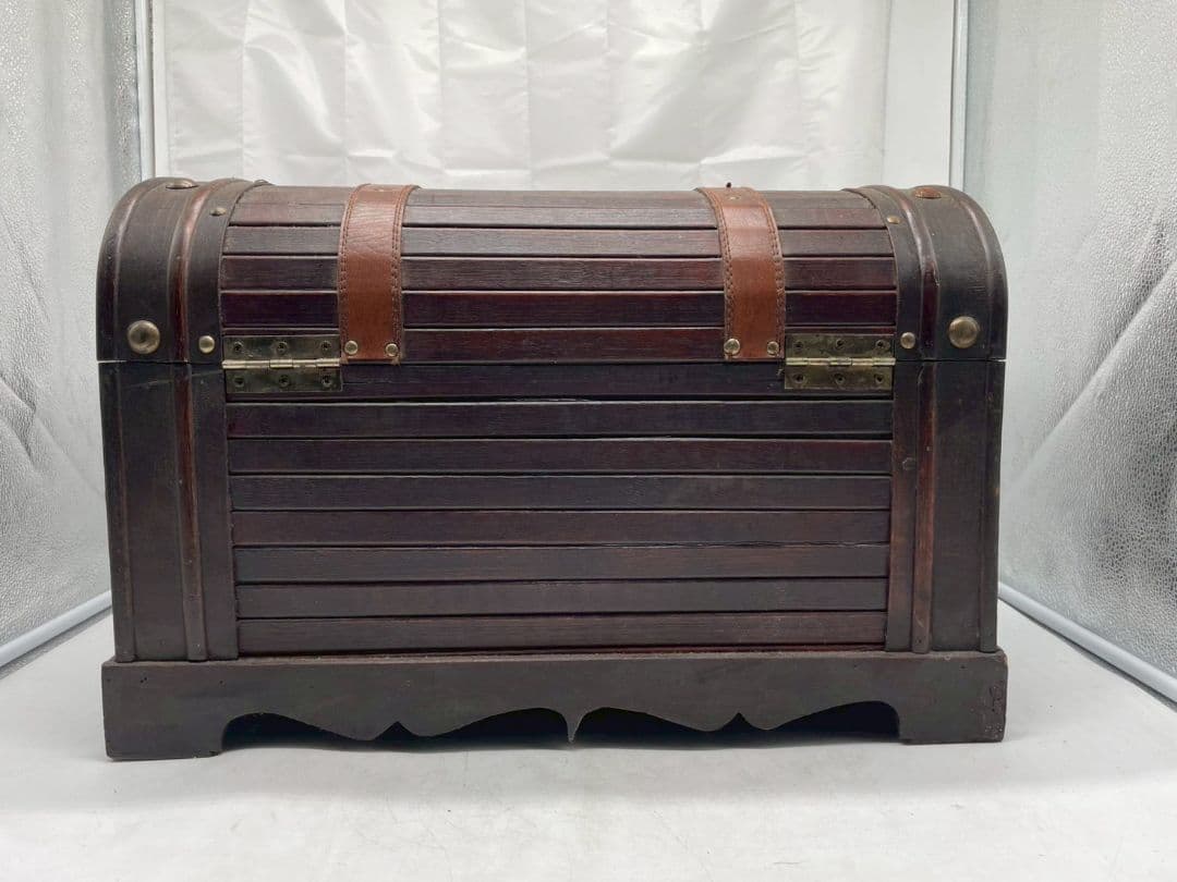 (iy/7.31/10)宝箱型収納　レトロ木箱