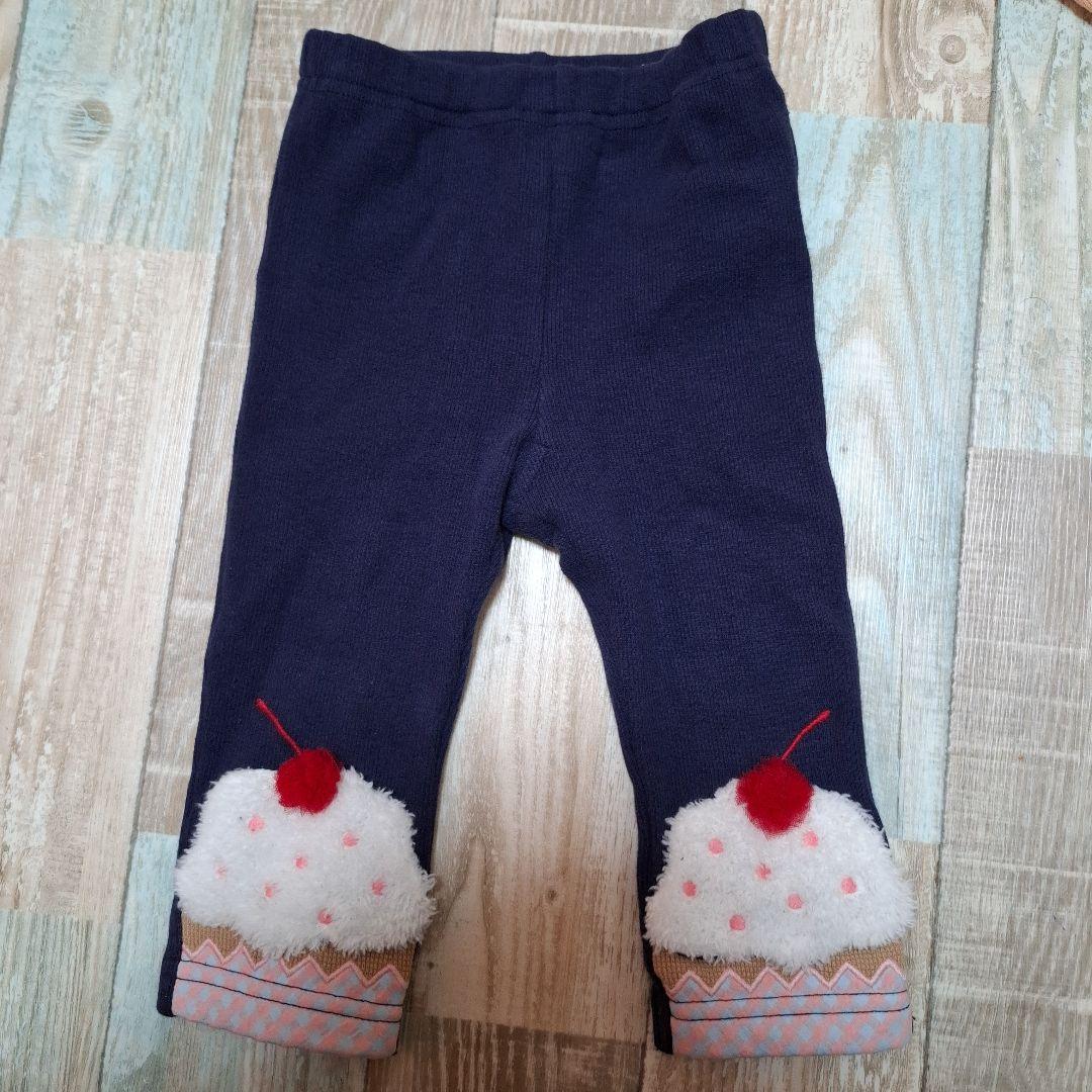 着1 ベイビーチアー　エプロンドレス風チュニックとレギンスセットアップ　80