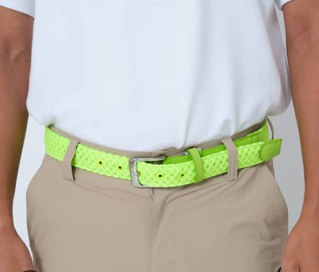新品★V12 蛍光グリーン メッシュ ベルト
