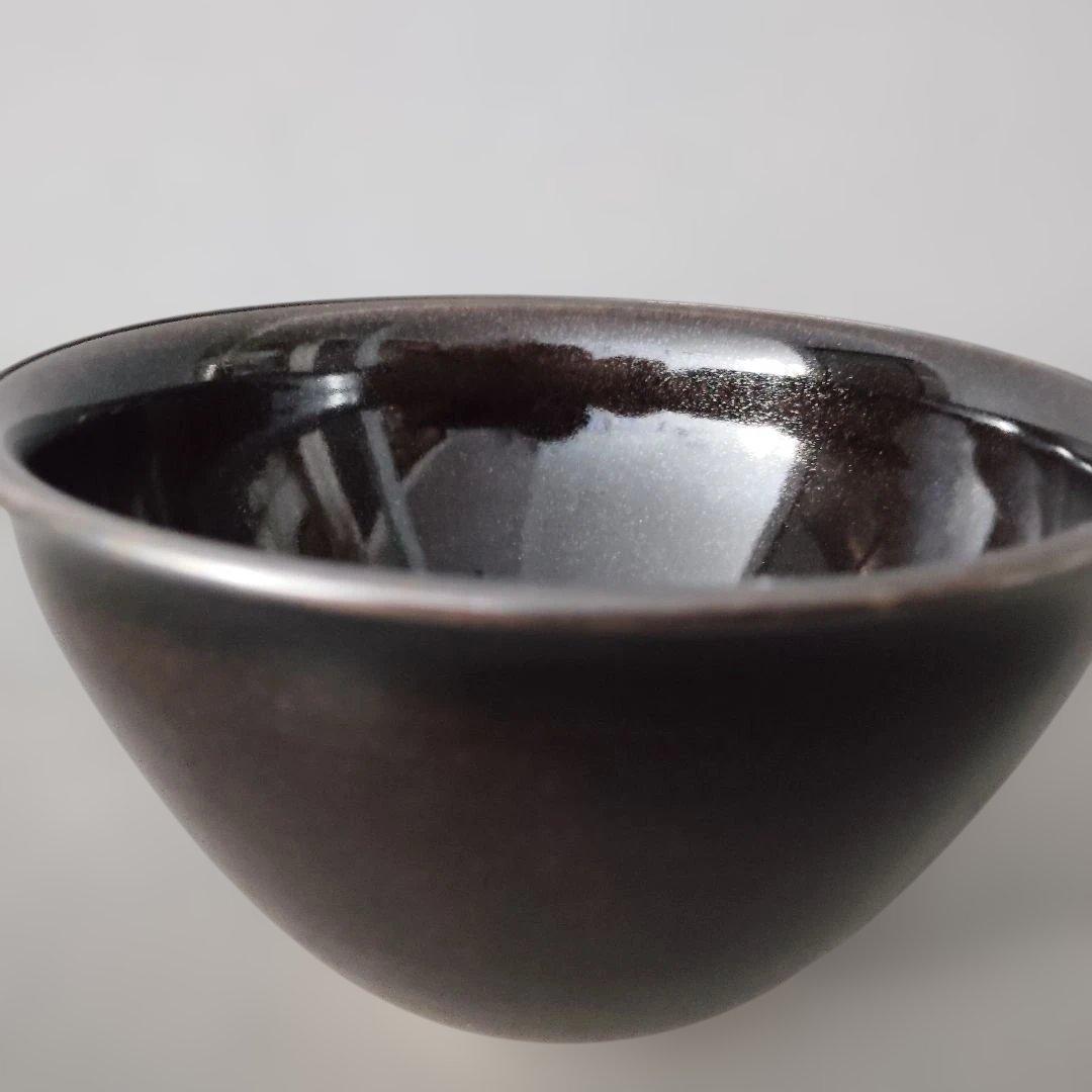 天目茶碗 黒 草山作 木製 天目台セット 黒塗 貴人台 茶道具 紙箱