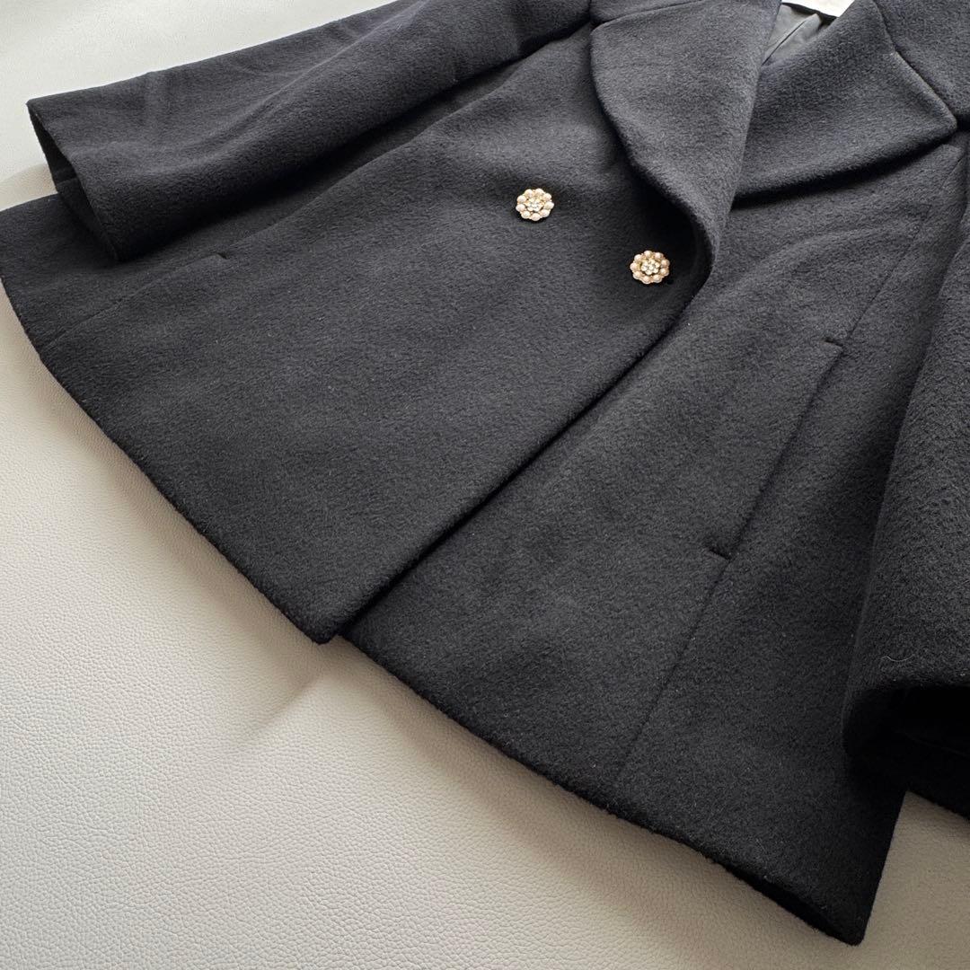 22AW　ルルウィルビー　ビーバーミドル丈コート　ウールコート　ブラック　美品