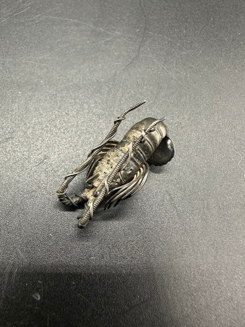 金工美術　純銀製　伊勢海老　エビ　古美術骨董