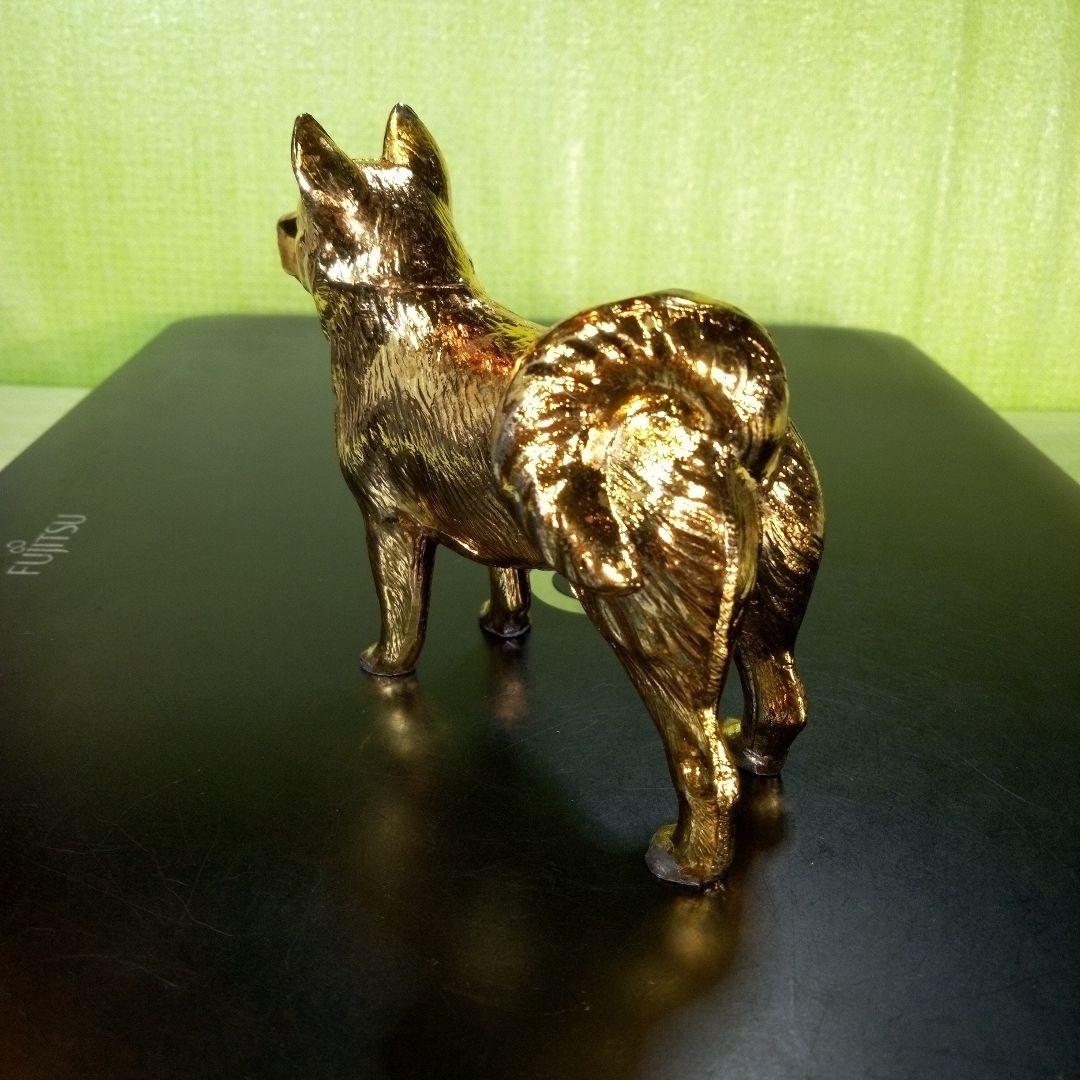 柴犬？　犬の置物　金色　ゴールド　GOLD　金ピカ　フィギュア　オブジェ