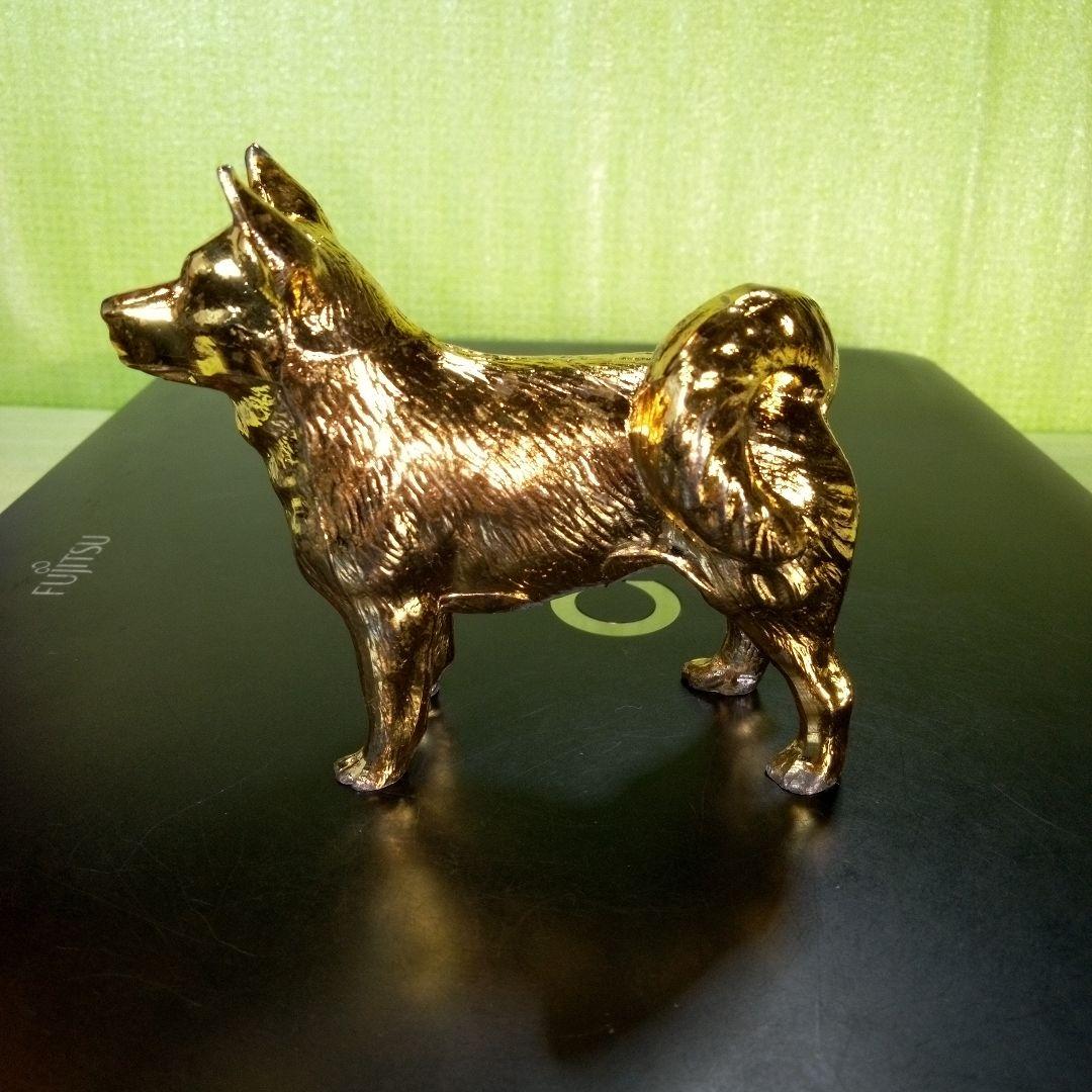 柴犬？　犬の置物　金色　ゴールド　GOLD　金ピカ　フィギュア　オブジェ