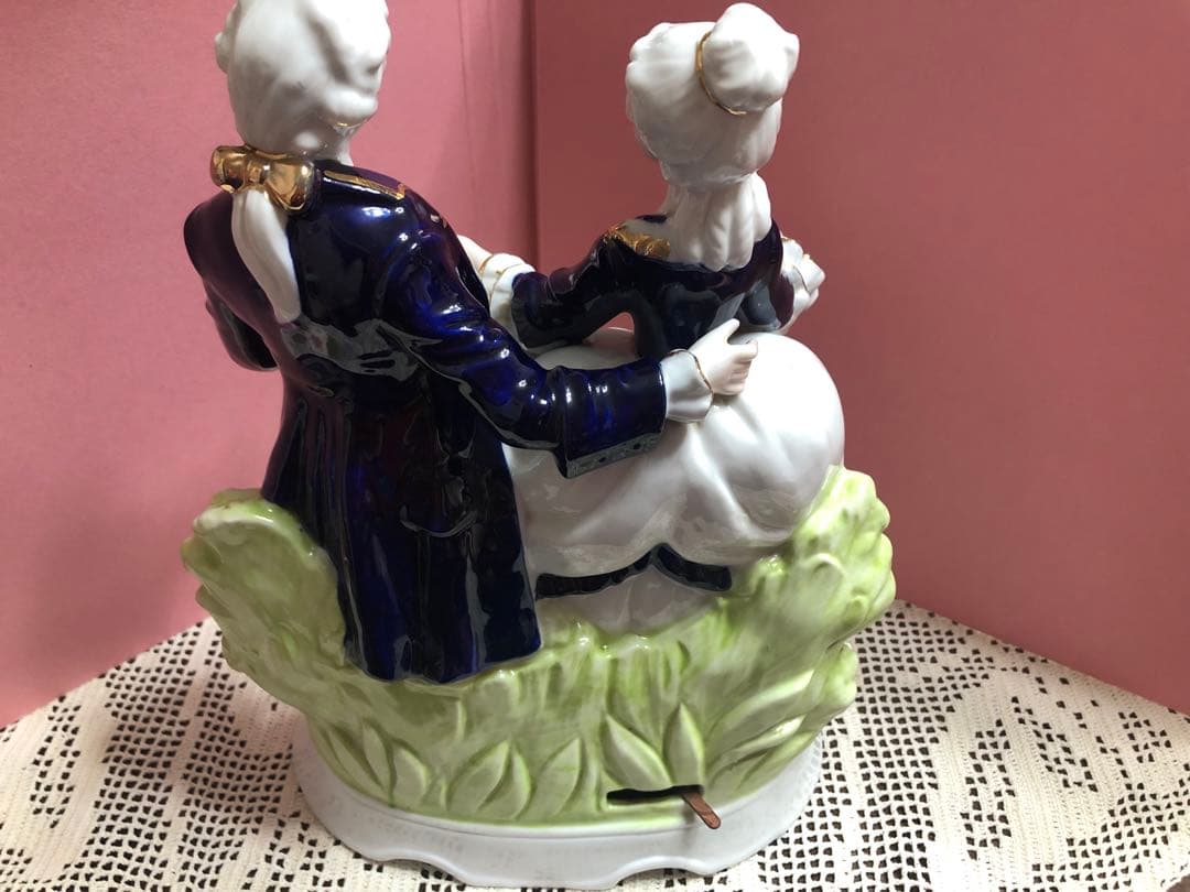 昭和レトロ　KATO 工芸　オルゴール　陶器人形　ビンテージ　日本製