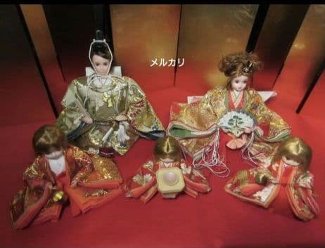 リカちゃんファミリー★親王 三人官女☆五人飾り☆雛人形 お雛様☆カスタム