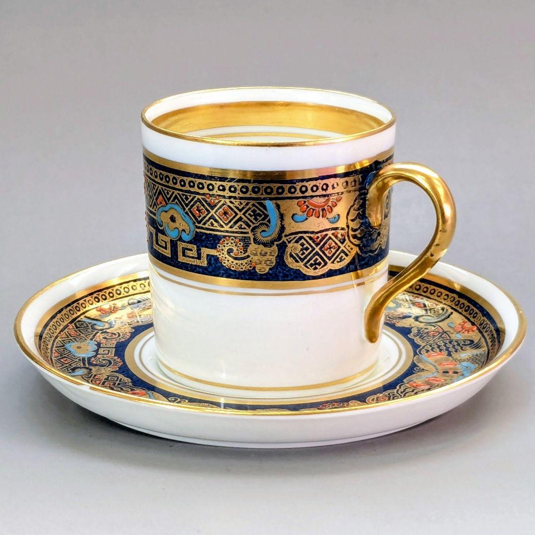 Collingwood エナメル装飾双蝶文 パウダーブルー カップ＆ソーサー