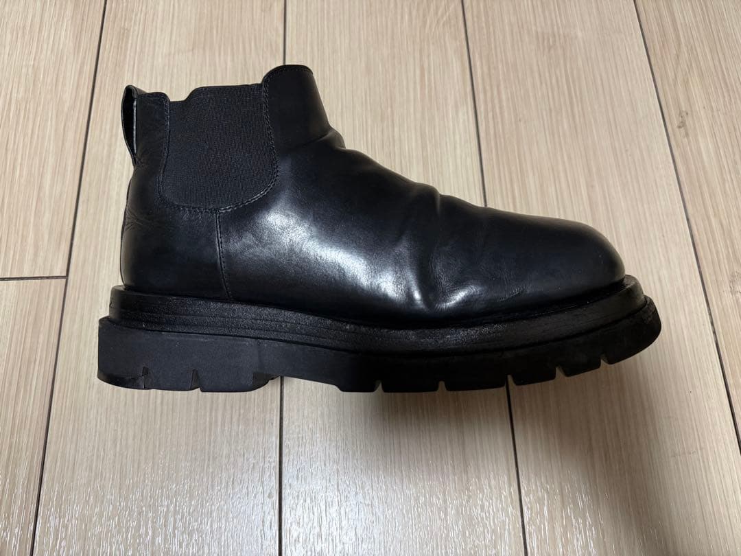 ぴっくり ラグ チェルシー アンクルブーツ ブラック