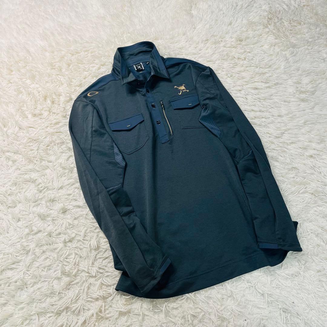 メンズウェア OAKLEY GOLF SKULL STRETCH L/S POLO XL