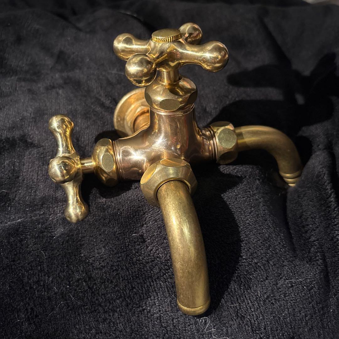 真鍮製クラシックダブルハンドル蛇口