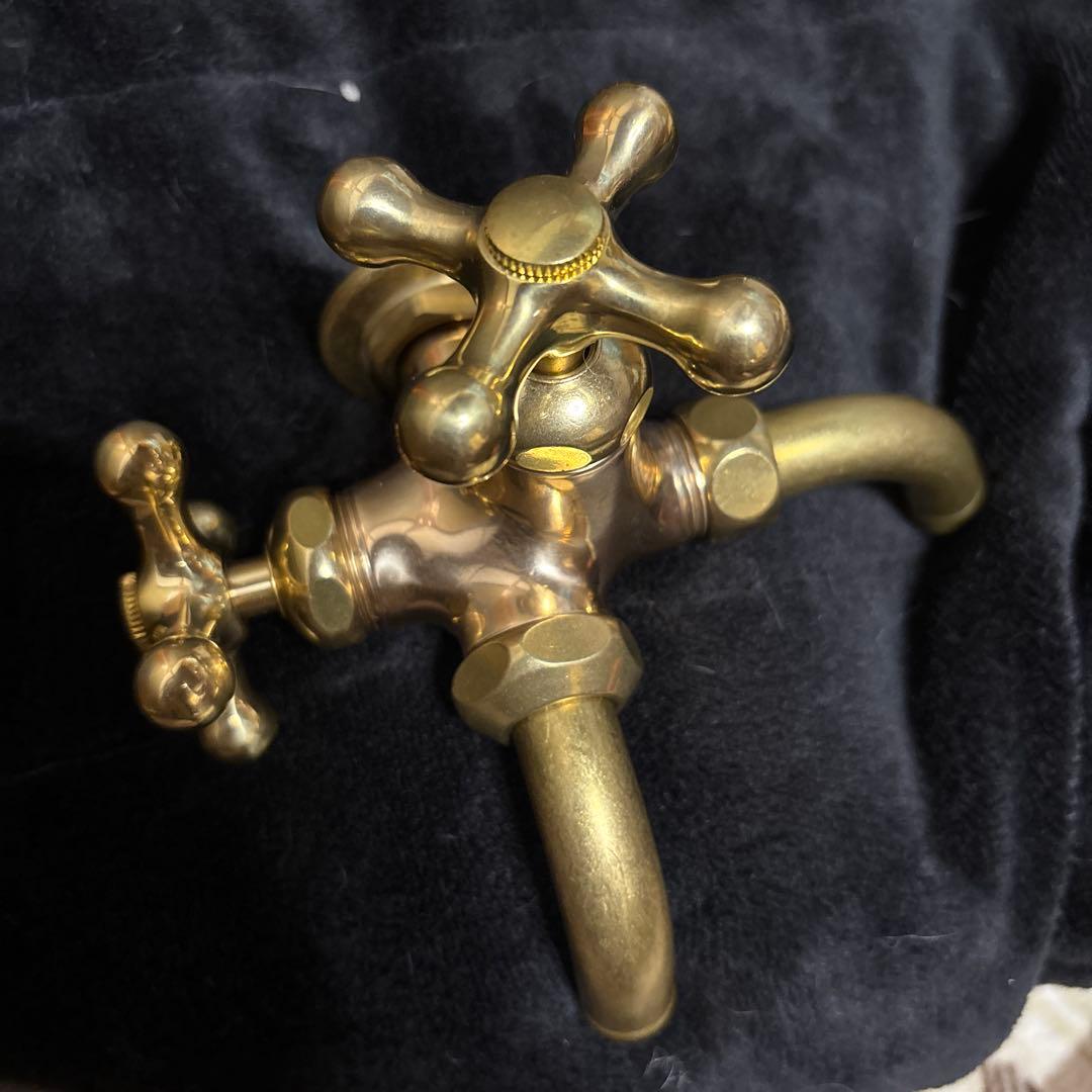 真鍮製クラシックダブルハンドル蛇口